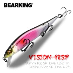 Bearking 9.8 سنتيمتر 10 جرام SP الغوص 2.1 متر المهنية أسماك المتذبذب الصيد السحر جودة jerkbaits الطعم الاصطناعي المفترس يتناول