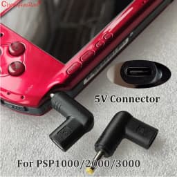 1/2/10 قطعة محول طاقة USB-C إلى DC بجهد 5 فولت لشحن أجهزة PSP 1000 2000 3000، محول شحن USB صغير بمنفذ DC 4.0x1.7 ملم