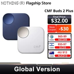 سماعات Nothing Buds 2 Plus CMF الإصدار العالمي الجديد، سماعات أذن بخاصية إلغاء الضوضاء النشطة الهجينة 50 ديسيبل، بطارية طويلة الأمد، صوت عالي الدقة، مقاومة للماء IP55، متوافقة مع البلوتوث