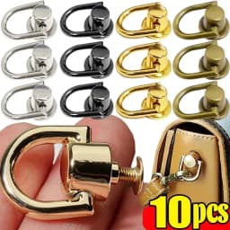 1/10 قطعة D-شكل حلقة حقيبة كليب أبازيم الرجعية المعادن مزدوجة مشبك حقيبة يد سلسلة مقابض موصل حقيبة حزام إكسسوارات الأجزاء الداخلية للكمبيوتر