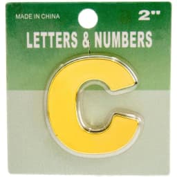 روكو أحرف بلصق ذاتي، "C"، انجليزي، ذهبي