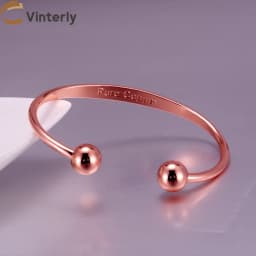 أساور نحاسية نقية مغناطيسية لامعة قابلة للتعديل من Vinterly لتخفيف آلام التهاب المفاصل، مجوهرات صحية مضادة للإشعاع