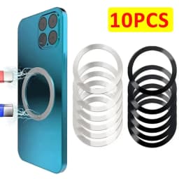 10 قطع من الملصقات العالمية لحلقة اللوحة المغناطيسية Magsafe تدعم شاحن لاسلكي لوحة معدنية لهاتف iPhone Samsung Xiaomi