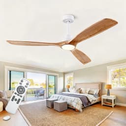 42 52 60 بوصة مروحة سقف من الخشب الطبيعي مع أضواء التحكم عن بعد محرك تيار مستمر هادئ Ventiladores De Techofor 85-265 فولت مراوح السقف