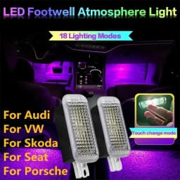 جديد LED سيارة RGB Footwell مصباح الديكور الداخلي مصباح لتهيئة الجو ديكور لأودي VW سكودا مقعد بورش اكسسوارات السيارات