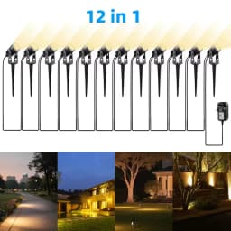 أضواء حديقة Led مصابيح حديقة خارجية سلامة الجهد المنخفض أضواء الشوارع IP65 مقاوم للماء 2/4/6/12 في 1 إضاءة المناظر الطبيعية الأبيض الدافئ