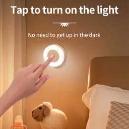 مصباح جداري LED مستدير قابل لإعادة الشحن مع مفتاح لمس، ضوء كتاب مغناطيسي قابل للتعتيم لقراءة خزانة غرفة النوم