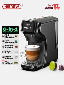 HiBREW 6in1 ماكينة صنع القهوة بالكبسولات الساخنة/الباردة متعددة اسبريسو كافتيرا كابتشينو صانع القهوة دولتشي غوستو مسحوق نسبرسو H1B