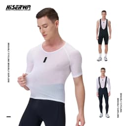 HISERWA قميص داخلي لركوب الدراجات بطبقة أساسية للرجال ملابس داخلية صيفية لركوب الدراجات على الطرق الجبلية ملابس داخلية قابلة للتنفس سريعة الجفاف شبكية للدراجة