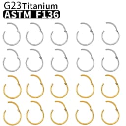 10 قطعة خواتم الأنف G23 التيتانيوم الأنف الدائري للنساء والرجال ثقب المجوهرات الشفاه حلَق أذن هوب مختلط اللون مقاطع الجسم متمحور