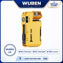 مصباح يدوي WUBEN G5 أصفر بقوة 400 لومن RGB 180 ° سلسلة مفاتيح مغناطيسية برأس دوار، شحن سريع من نوع C، 65 واط، مقاومة للماء IP65، مدمجة ومتينة