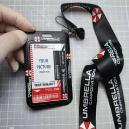 حبل مظلة مزدوج الجوانب وحامل بطاقات من شركة Umbrella Corporation حاملي بطاقات الهوية مع بطاقة معلومات الموظف