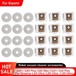 مجموعة وسادات ممسحة كيس الغبار لهاتف Xiaomi X20+/X20 Plus/X20 Max/X10+/X10 Plus/Mijia M30S/M40 لـ Dreame L10 Ultra/L20 Ultra /L30 Ultra