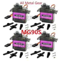 MG90S سيرفو 1/2/4/10/20/50 قطعة جميع المعدات المعدنية 9 جرام SG90 نسخة مطورة لطائرات الهليكوبتر قارب سيارة أجهزة صغيرة لمشروع اردوينو