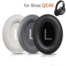 وسائد أذن بديلة لسماعات Bose QC45 QuietComfort 45 وسائد أذن جلدية ناعمة من البروتين