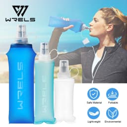 WRELS 250 مللي 500 مللي دورق ناعم قابل للطي زجاجة ماء قابلة للطي بولي يوريثان BPA الحرة الرياضة في الهواء الطلق حقيبة المياه المحمولة تشغيل التخييم