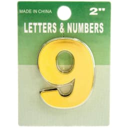 روكو أرقام بلصق ذاتي، "9"، انجليزي، ذهبي