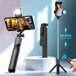 الهاتف Selfie عصا ترايبود بلوتوث عن بعد اللاسلكية Selfi عصا حامل هاتف مع الجمال LED ملء الضوء للهاتف البث المباشر