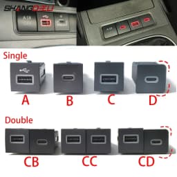 ل VW Golf 6 MK6 Jetta 5 MK5 شيروكو 2006 - 2012 شاحن USB للسيارة PD شحن سريع QC3.0 زر محول شحن الهاتف التلقائي