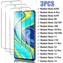 3 قطعة الزجاج المقسى ل Xiaomi Redmi ملاحظة 12 11 10 9 8 برو 12S 11S 10S 9S 8T حامي الشاشة ل Redmi نوت 14 13 برو 5 جرام الزجاج