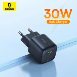 شاحن Baseus 30W GaN بتقنية PD للآيفون 17 16 15 14 13 12 ماكس، شاحن سريع PD3.0 QC3.0، شاحن هواتف وأجهزة لوحية من النوع C