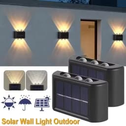 LED ضوء الشمس في الهواء الطلق مقاوم للماء الجدار الشمسي مصباح صعودا وهبوطا الإضاءة المضيئة لحديقة سياج ديكور مصباح الجدار بالطاقة الشمسية