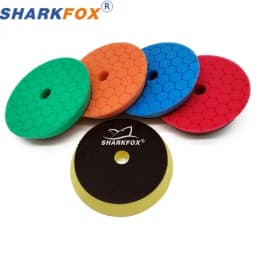 Sharkfox منصات التلميع 3/5/6 بوصة ألمانيا رغوة برتقالي الإسفنج منصات السيارات سيارة التلميع وسادة مجموعة لأدوات DA/RO الملمع العازلة
