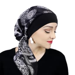 مطبوعة قبل التعادل الحجاب المرأة مطاطا الإناث المسلمة عمامة السرطان الكيماوي قبعة فقدان الشعر غطاء رئيس التفاف أغطية الرأس تمتد باندانا