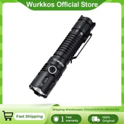 مصباح يدوي تكتيكي Wurkkos TD04 قابل لإعادة الشحن ببطارية 21700، وضع مزدوج، واجهة USB-C، 3000 لومن، للاستخدام اليومي مع مفتاح خلفي