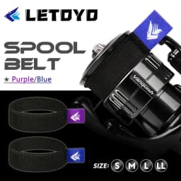 LETOYO 4 قطع حزام بكرة صيد مرن مع مقبض، غطاء بكرة صيد متين، ملحقات صيد السمك، أداة صيد
