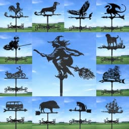 Weathervane، أعمال حديدية معدنية للحديقة الخارجية، ديكور حديقة فناء السقف، أثاث إبداعي دجاج، ساحرة، أدوات منزلية جديدة