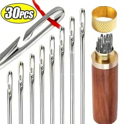 الجانب ثقب أعمى إبر الخياطة الفولاذ المقاوم للصدأ المسنين الإبر اليد الخياطة خياطة دبوس DIY بها بنفسك المنزل الذاتي خيوط إبرة مع ثي