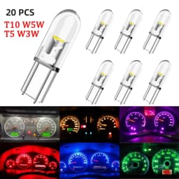 10/20/100 قطعة T5 T4.2 T3 Led W3W w1.2w W5W سيارة الداخلية ضوء لوحة القيادة الاحترار مؤشر السيارات أداة ضوء إسفين قياس لمبة