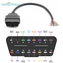 كابل تمديد OBD2 للسيارات بطول 30 سم، 16 دبوس، ذكر-أنثى، أداة تشخيص السيارات، كابل موصل OBDII