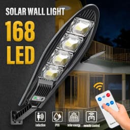 أضواء LED الشمسية في الهواء الطلق حديقة ضوء الشارع مع مستشعر الحركة وجهاز التحكم عن بعد ضوء الجدار مقاوم للماء لضوء المرآب الكاشف