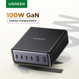 UGREEN 100 واط 65 واط GaN شاحن 6 في 1 سطح المكتب محمول شاحن سريع آيفون 18 17 16 برو ماكس شاومي سامسونج اللوحي ماك بوك اير باد