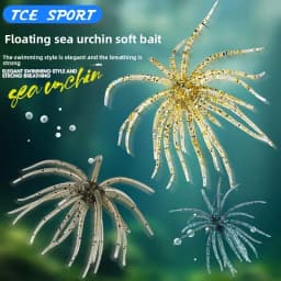 1-2 قطعة 5cm1.9gLure العائمة قنفذ البحر الطعم الناعم بيونيك لينة WormTPELure الطعم لصيد الأسماك البحرية ، حفرة سوداء الصيد البرية ، Water Bla