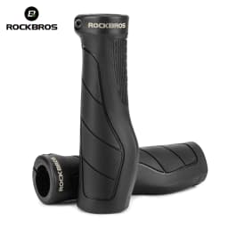 مقابض دراجة ROCKBROS مقاومة للصدمات، غطاء مقود الدراجة مضاد للانزلاق، مقابض مريحة للدراجات مع نظام قفل، إكسسوارات للدراجات