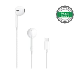 منتج مجدد درجة أ ابل USB-C اير بودز، سماعات أذن داخلية، سلكي، سي-يو اس بي، ميكروفون مدمج، ابيض