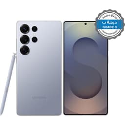منتج مجدد درجة ب سامسونج جالكسي اس 25 الترا، 256 جيجابايت، أزرق فضي تيتانيوم، 5G