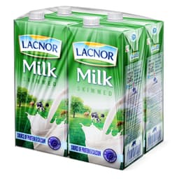 لاكنور حليب خالي الدسم 4 × 1 لتر