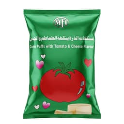 منتفخات الذرة بنكهة الطماطم والجبن من إم إف آي – 75 جرام