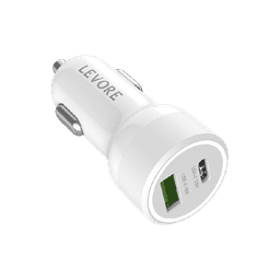 شاحن سيارة ليفوري 51 واط منفذ USB وPD - أبيض
