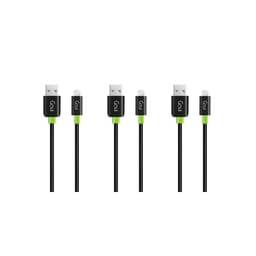 كابل ايفون USB من قوي 1 متر جلد أسود