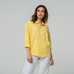 قميص لينن أصفر | Linen yellow shirt