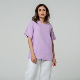 تيشيرت لينن أرجواني | Purple linen T-shirt