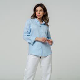قميص لينن أزرق | Linen blue shirt