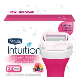 عدد ٦ رؤوس تبديل شفرات الحلاقة Schick Intuition Island Berry
