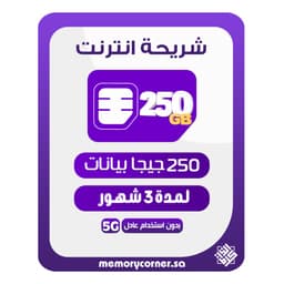 شريحة انترنت 250 قيقا 3 شهور