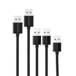 راف باور - بكج Micro to USB-A مكون من 5 كيابل ب اطوال مختلفة - اسود